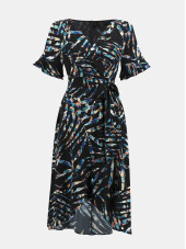 231187 Dress - Black/Multi (Joseph Ribkoff)